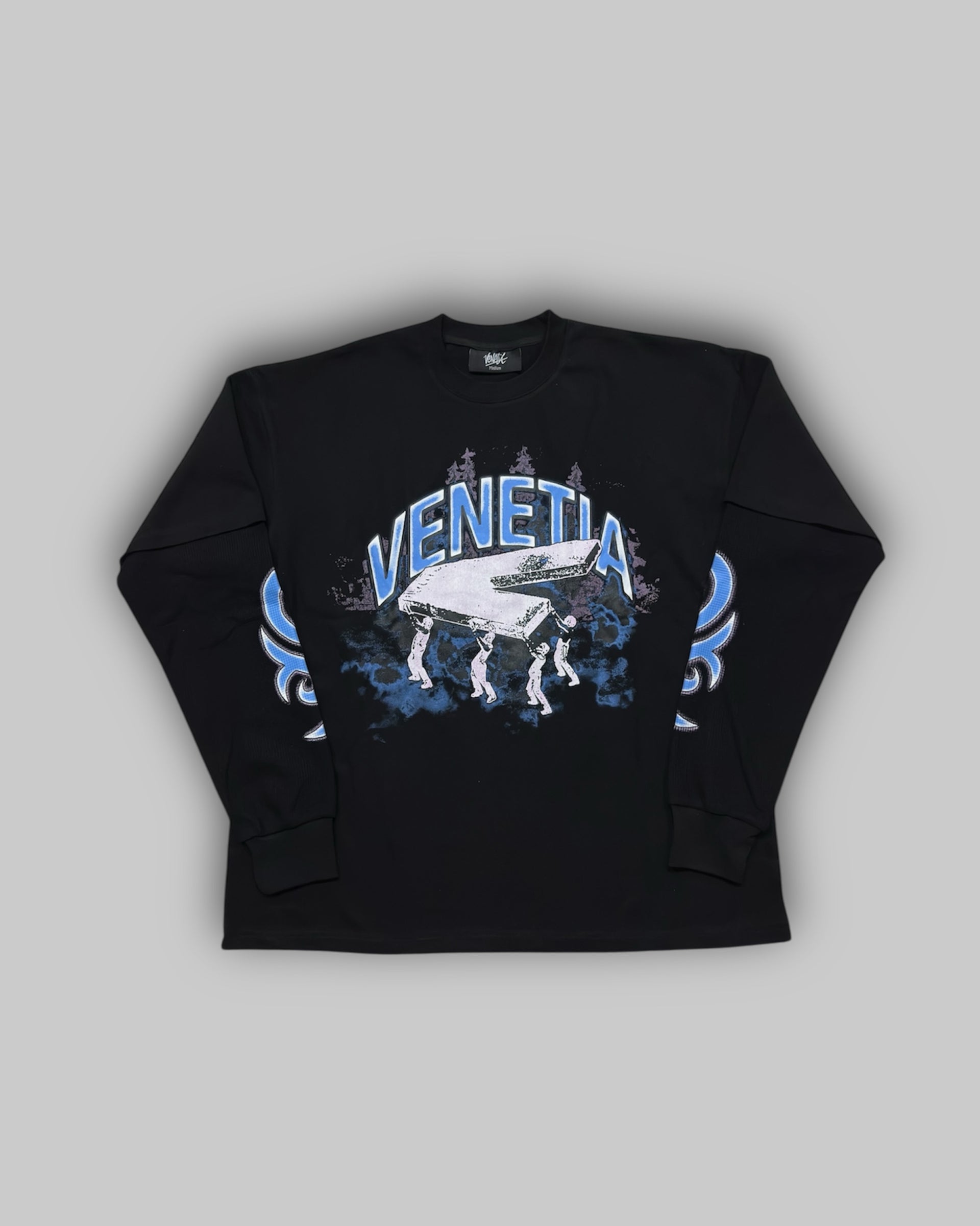 "BIG V" BLACK LAYERED TEE